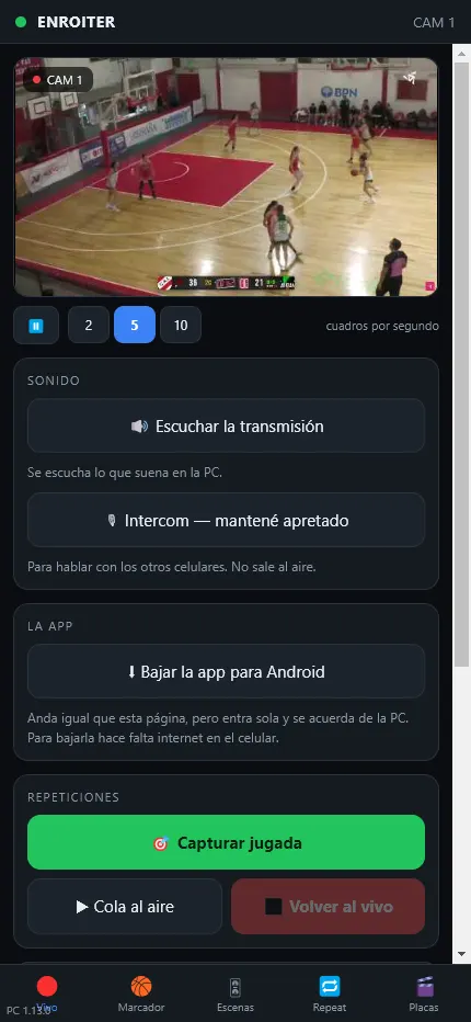 Lo que sale al aire, visto desde el celular